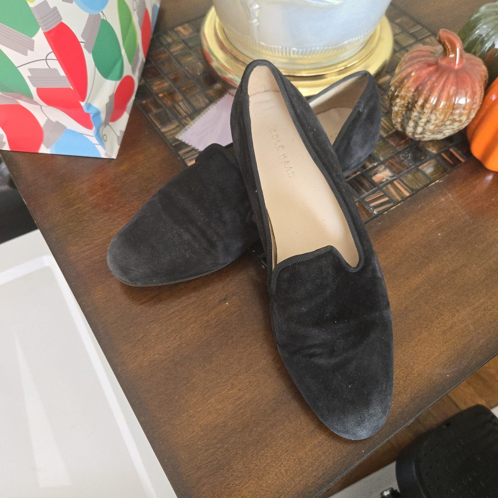 Cole Haan Black Velvet Loafers